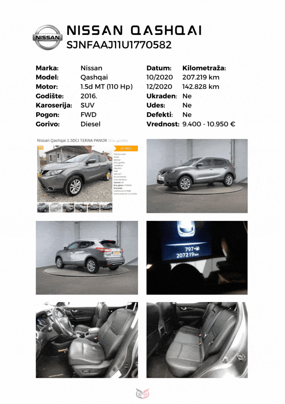 Primjer izvještaja - prijevara na odometru